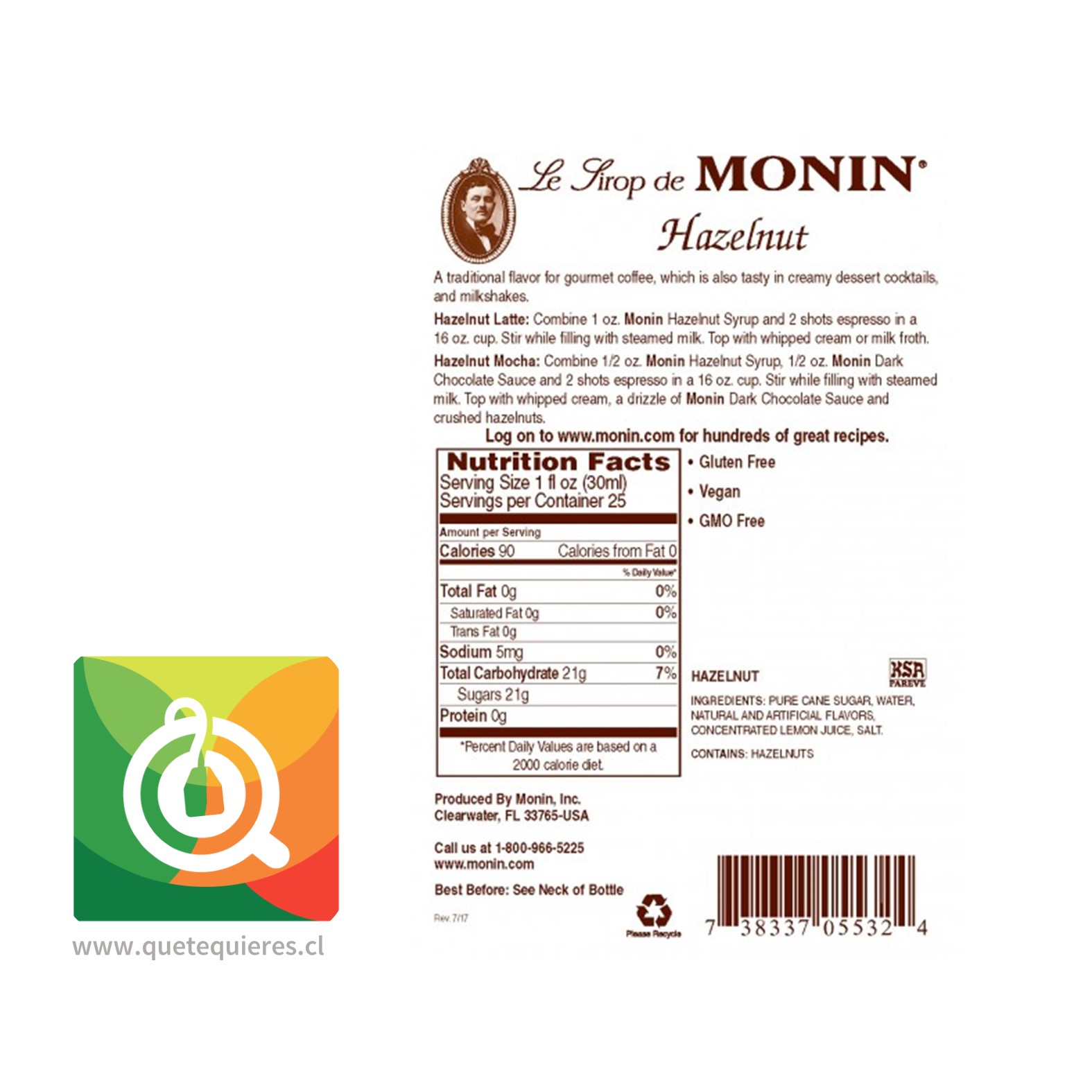 Monin Syrup Avellana 50 ml- Image 2