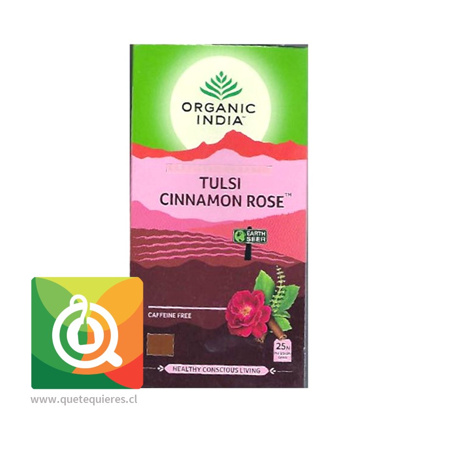 Organic India Tulsi Cinnamon Rose - Infusión Orgánica Tulsi Canela y Rosa