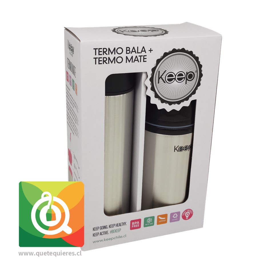 Keep Set Termo Bala + Termo Mate Negro