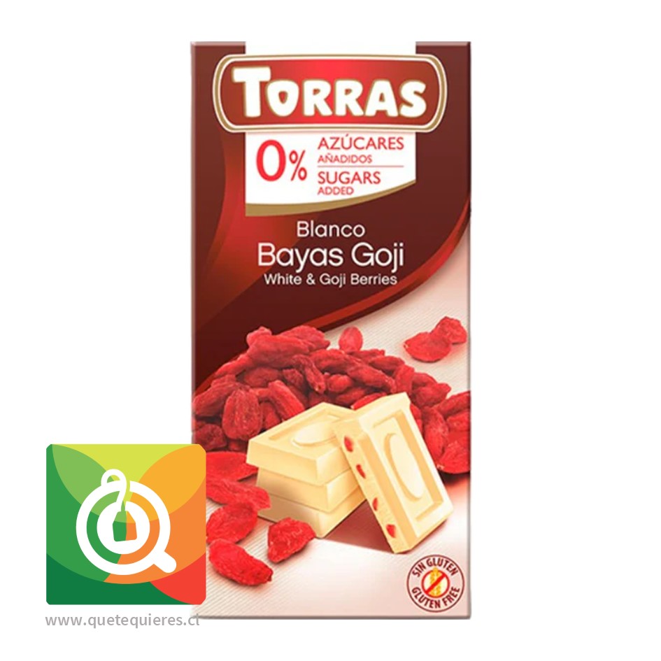 Torras Chocolate Blanco Sin Azúcar con Goji