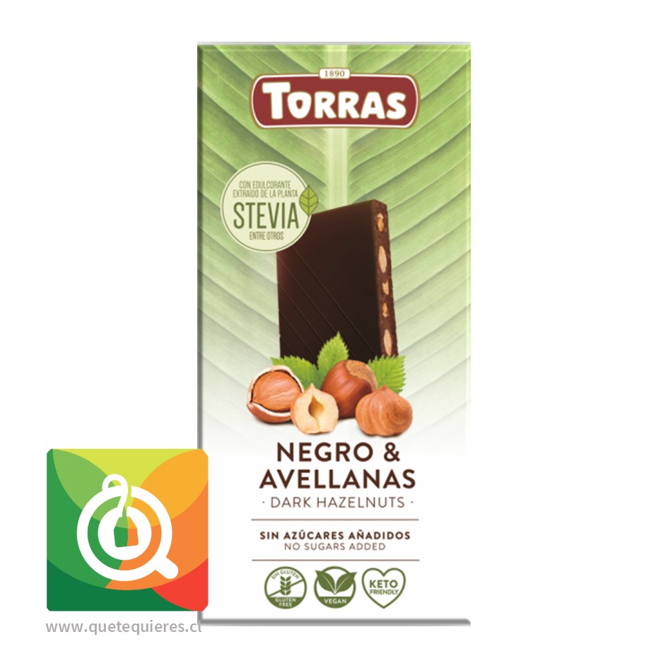 Torras Chocolate Negro 60% Cacao con Stevia y Avellanas