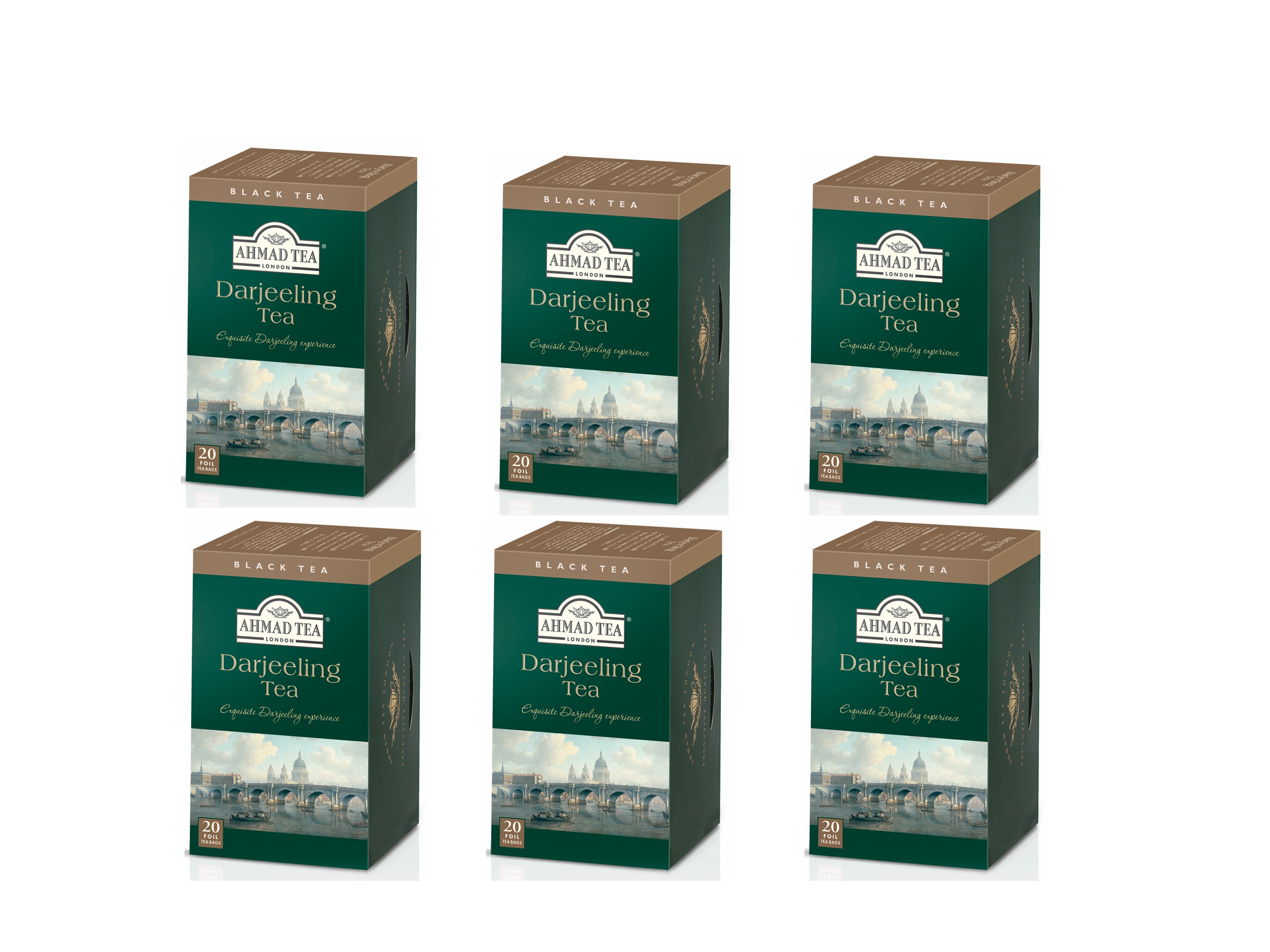 Té Negro Ahmad Darjeeling 20 bolsitas Pack 6 