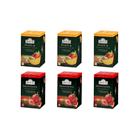 Ahmad Té Negro Durazno / Maracuya Y Té Negro Frutilla Pack 6 