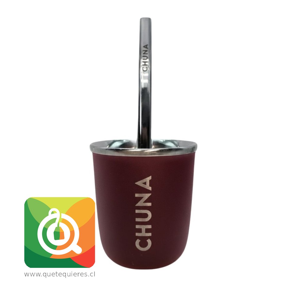 Chuna Mate Perseo Acero Inoxidable con Bombilla Vinotinto 1