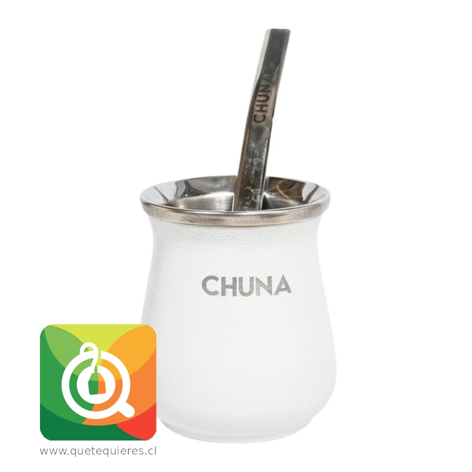 Chuna Mate Selene con Bombilla de Aluminio Blanco 1