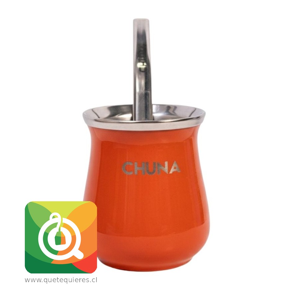 Chuna Mate Selene con Bombilla de Aluminio Naranjo 1