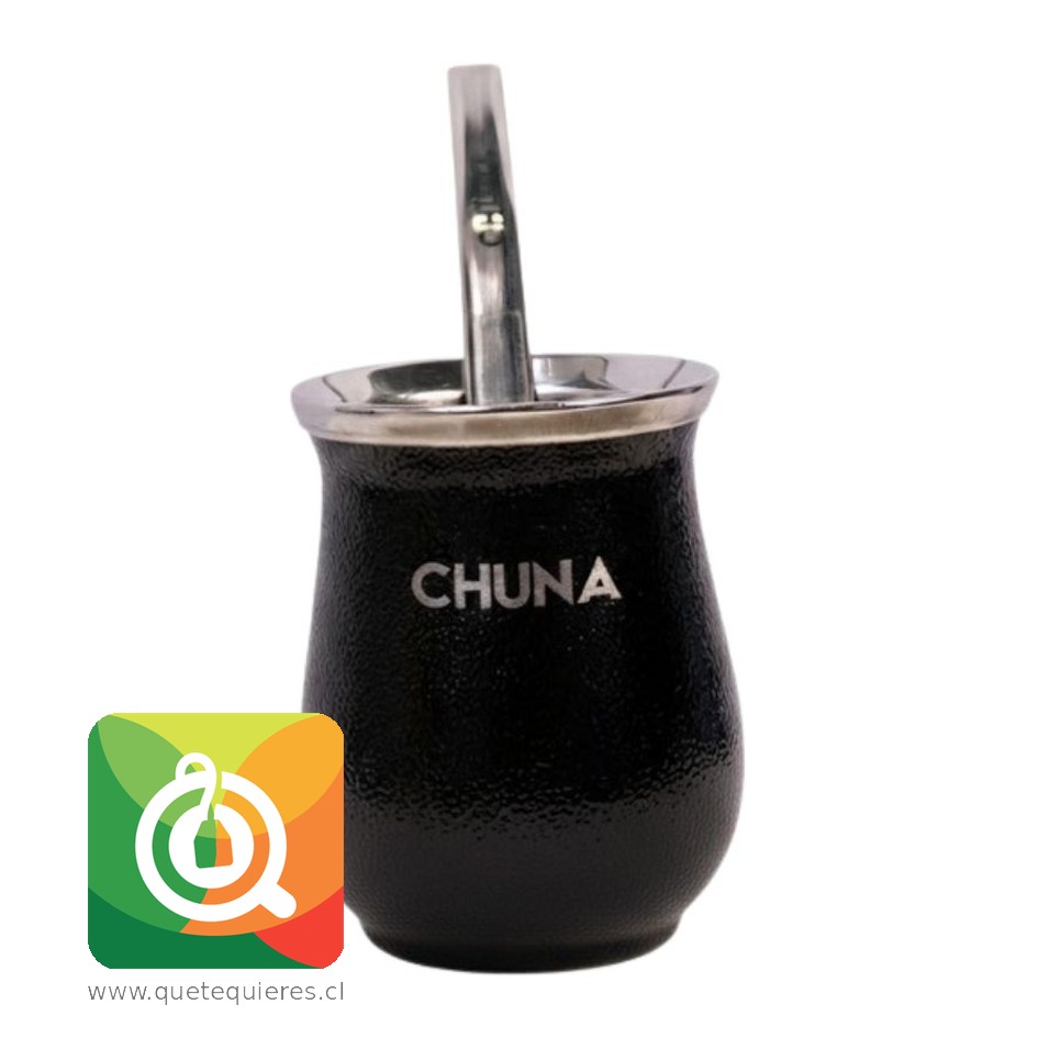 Chuna Mate Selene con Bombilla de Aluminio Negro 1