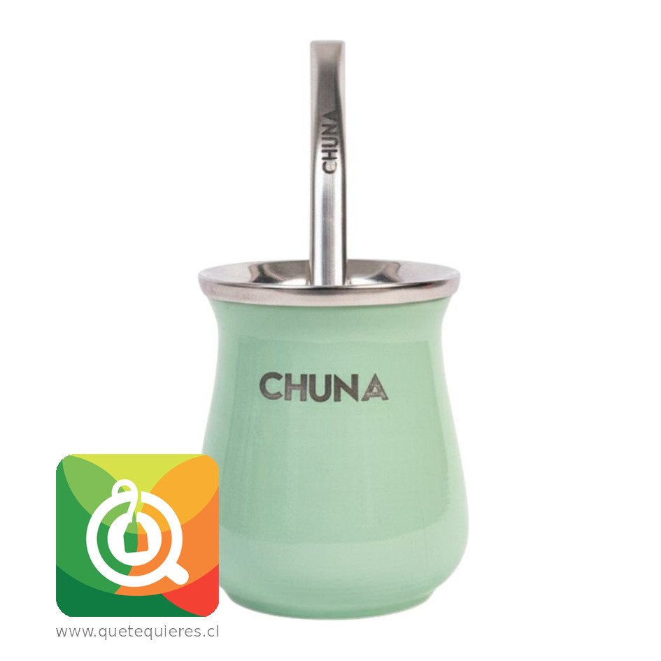 Chuna Mate Selene con Bombilla de Aluminio Verde Pastel 1