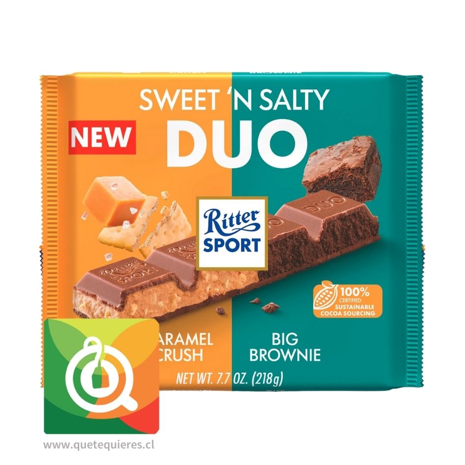 Ritter Sport Chocolate con Leche Relleno de Brownie y Caramelo Salado 218 g 1