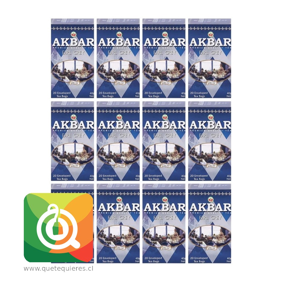 Akbar Pack Té Negro Earl Grey 20 bolsitas - 12 unidades 1