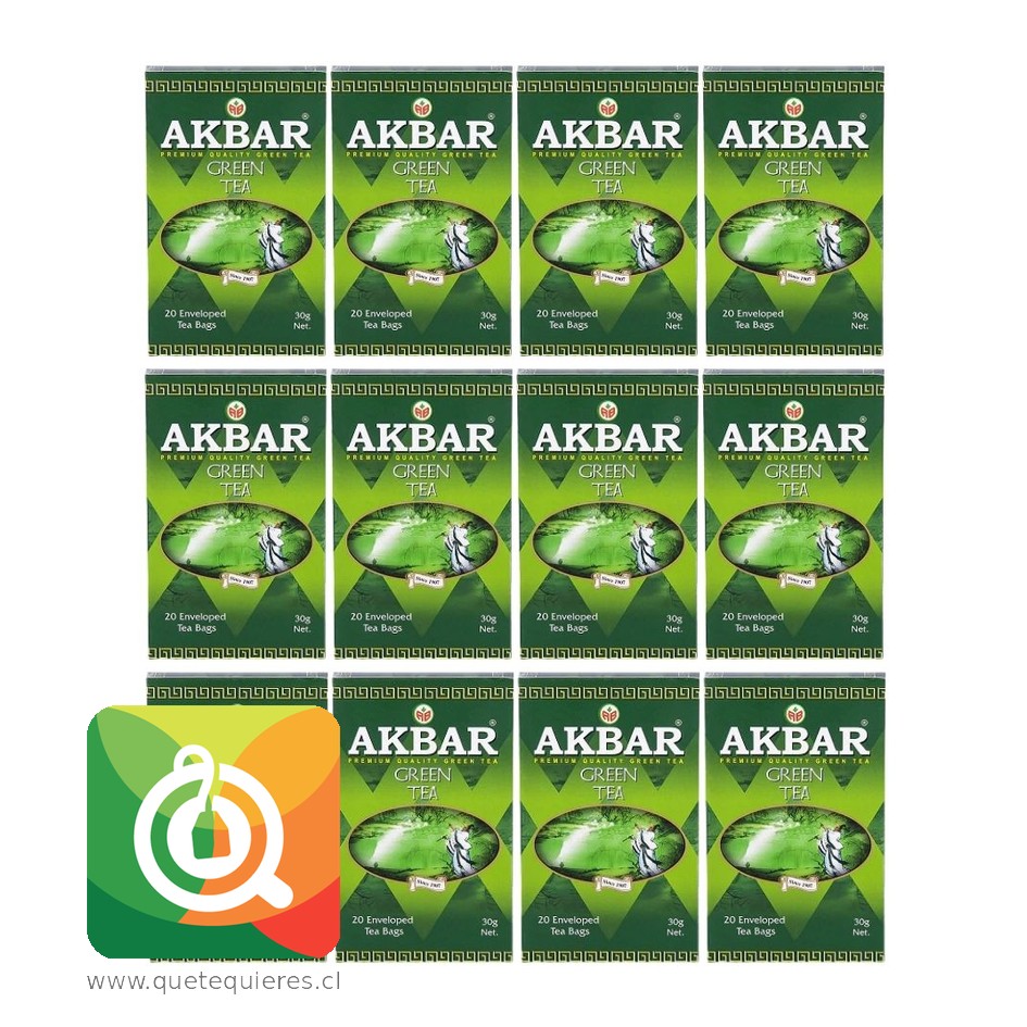 Akbar Pack Té Verde 20 bolsitas - 12 Unidades 1