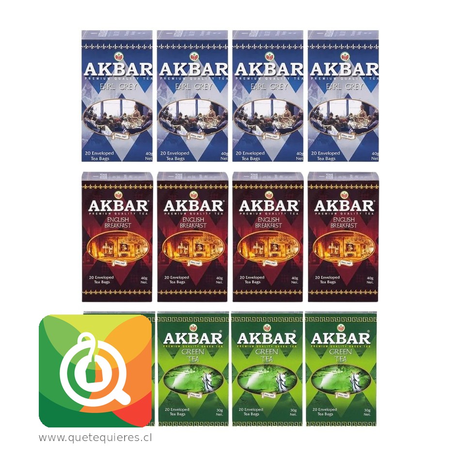 Akbar Pack Té Negro Clásicos y Té Verde - Surtido 12 unidades 1