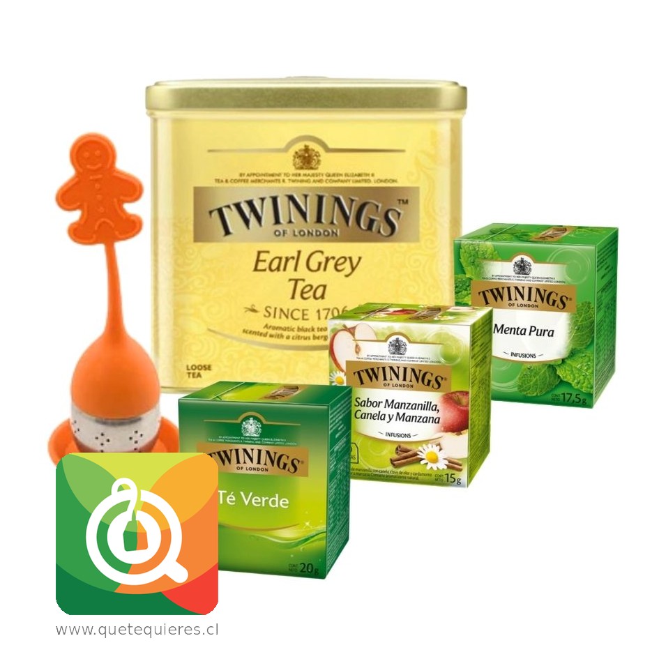 Pack Twinings Surtido de Tés + Infusor Silicona Naranjo 1