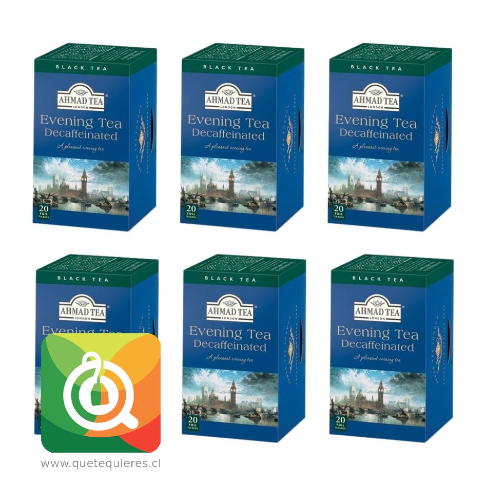 Ahmad Té Negro Descafeinado - Evening Decaf 20 bolsitas Pack 6  1