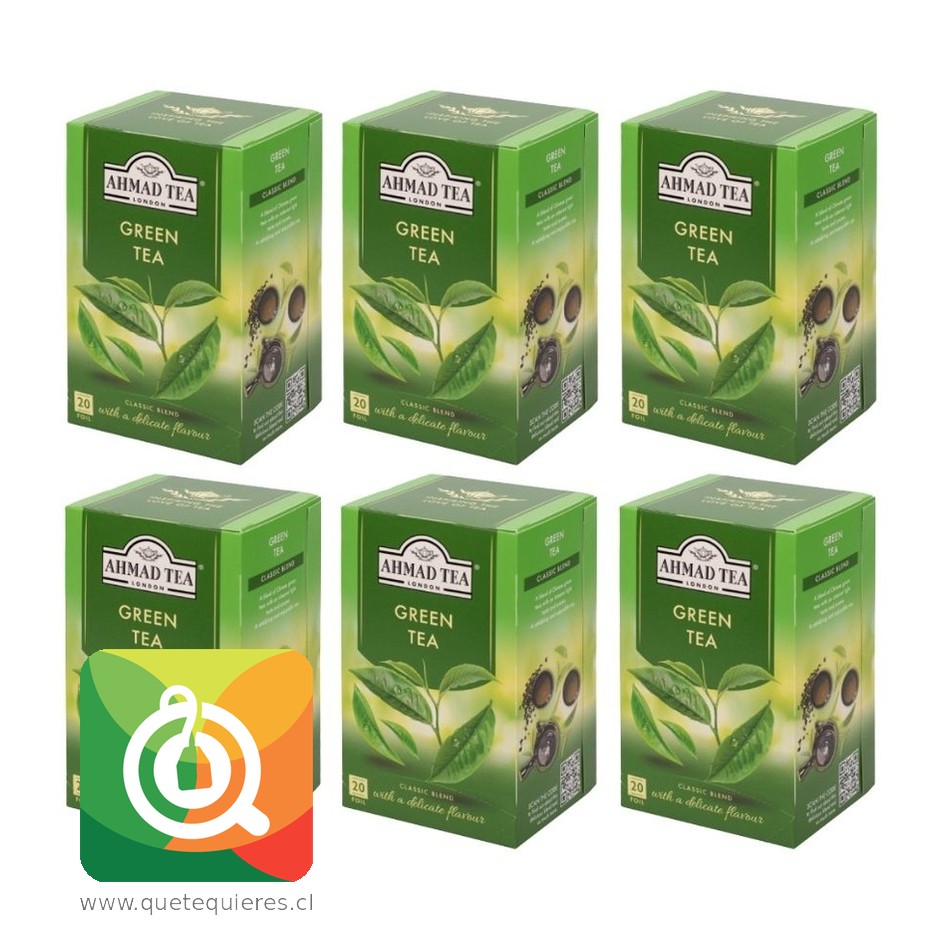Ahmad Té Verde - Green Tea 20 bolsitas Pack 6  1