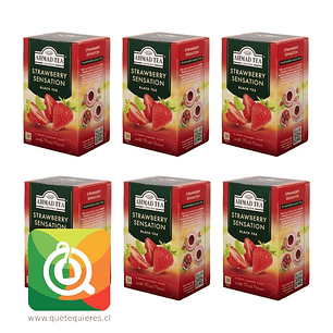 Ahmad Té Negro Con Frutilla 20 bolsitas Pack 6 