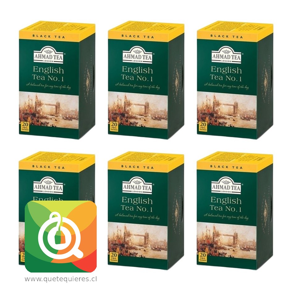 Ahmad Té Negro English N° 1 - 20 bolsitas Pack 6  1