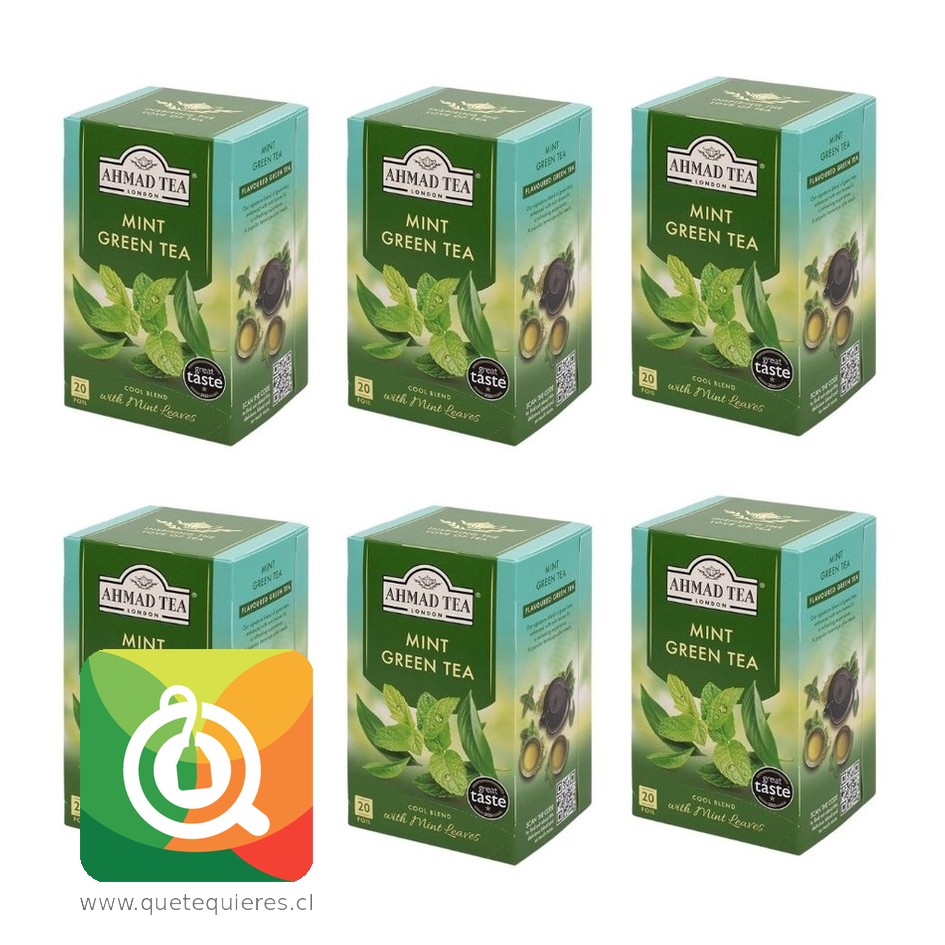 Ahmad Té Verde Menta 20 bolsitas Pack 6  1