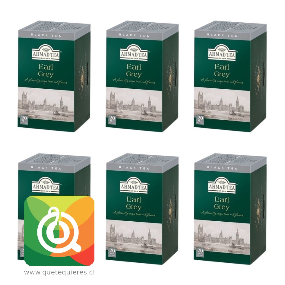 Té Negro Ahmad Earl Grey - Bergamota 20 bolsitas Pack 6  1