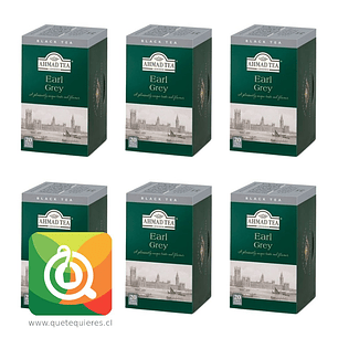 Té Negro Ahmad Earl Grey - Bergamota 20 bolsitas Pack 6 
