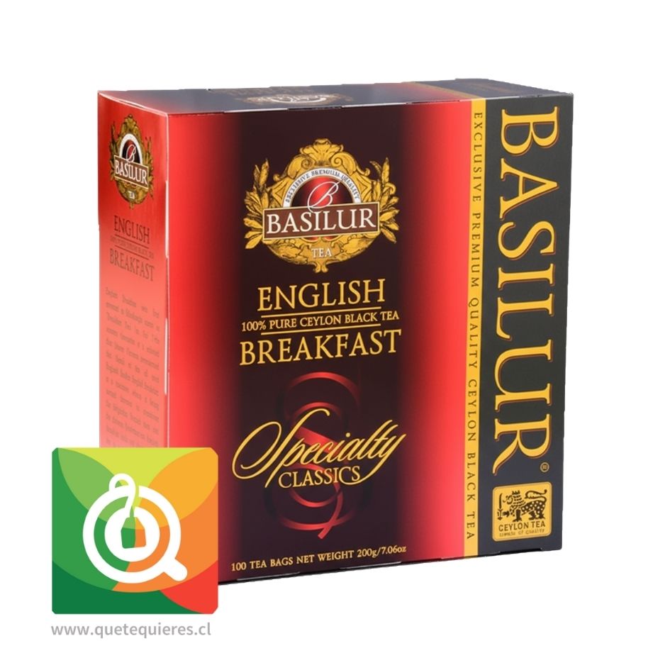 Basilur Té Negro English Breakfast – 100 Bolsitas (sin sobres) 1