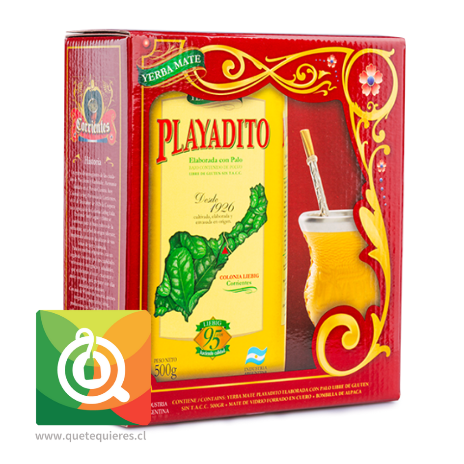 Playadito Kit Regalo Yerba 500 gr + Matero Amarillo + Bombilla 1