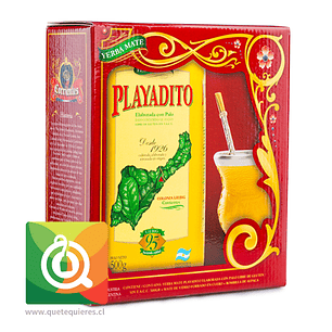 Playadito Kit Regalo Yerba 500 gr + Matero Amarillo + Bombilla