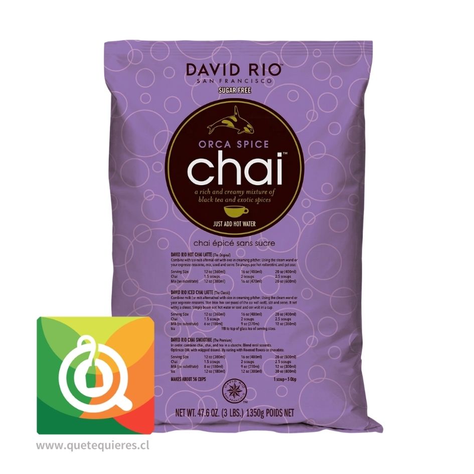 David Rio Té Negro Chai Instantáneo Clásico - Orca Spice Chai Sugar Free 1,3 Kg 1