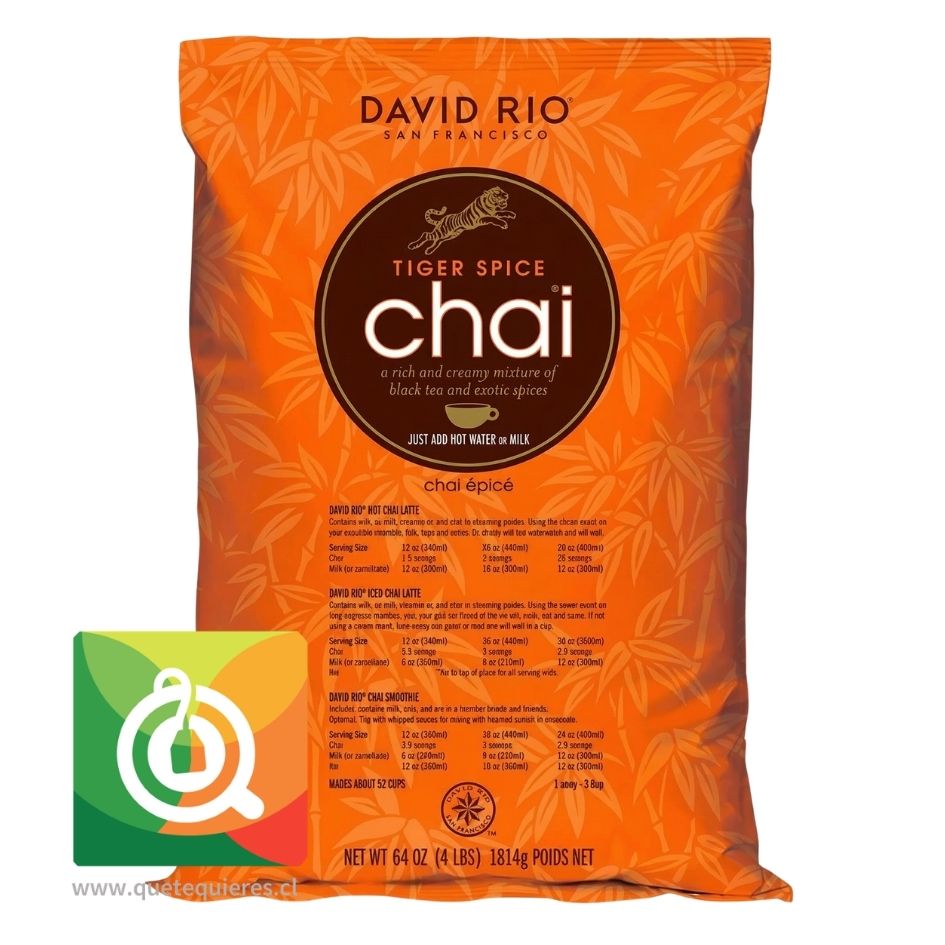 David Rio Té Negro Chai Instantáneo Clásico - Tiger Spice Chai 1,8 Kg 1