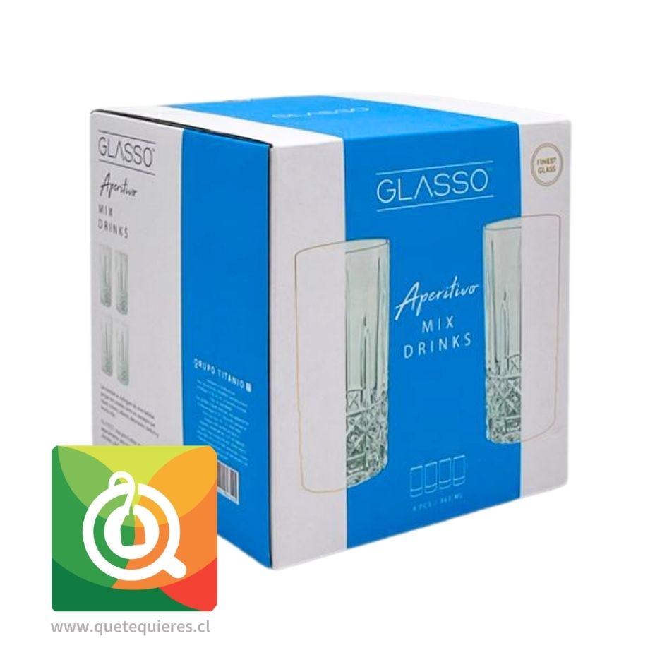 Glasso Set 4 Vasos Mix Drinks Vintage  1