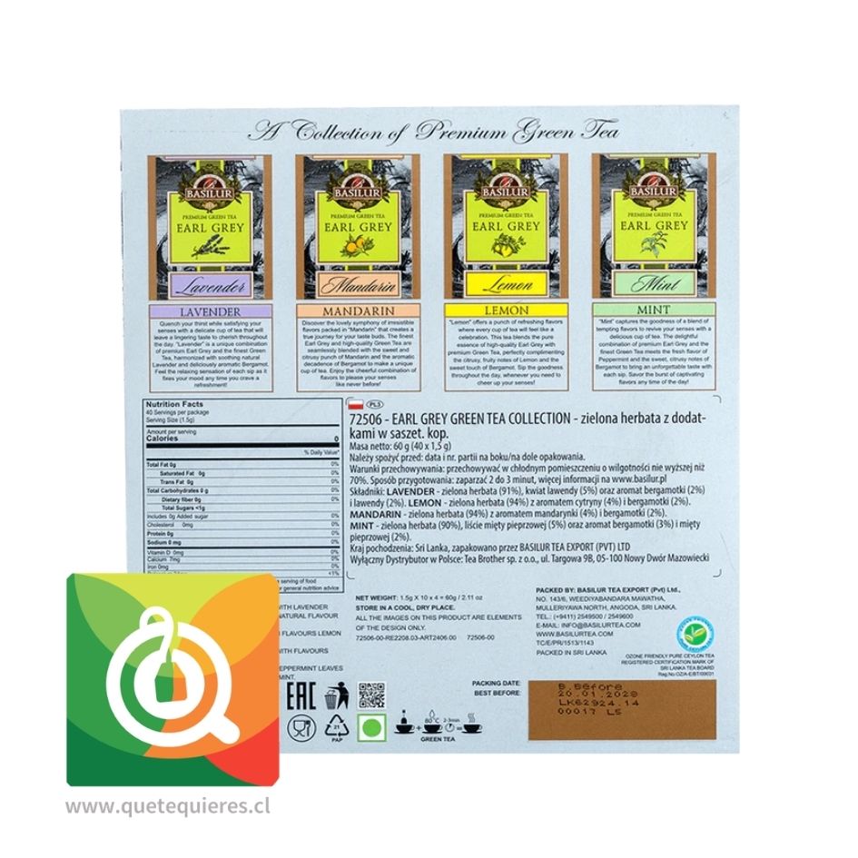 Basilur Assorted Té Verde Earl Grey 40 Bolsitas 4