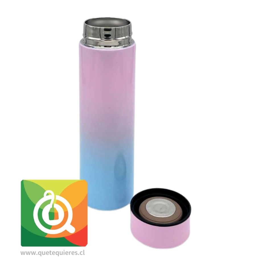 Termo Inteligente LED con Visor de Temperatura Tapa Rosada-Celeste 3