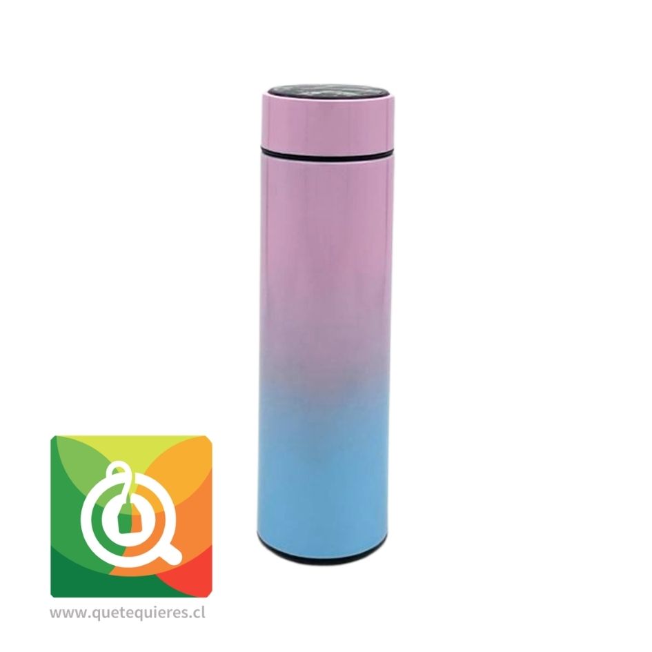 Termo Inteligente LED con Visor de Temperatura Tapa Rosada-Celeste 2