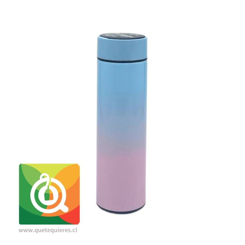 Termo Inteligente LED con Visor de Temperatura Tapa Celeste-Rosado 2
