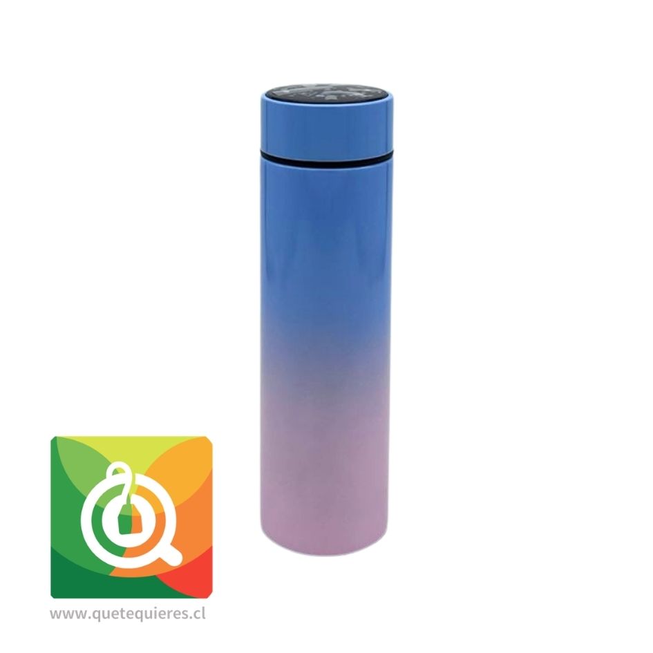 Termo Inteligente LED con Visor de Temperatura Tapa Azul Rey-Rosada 2