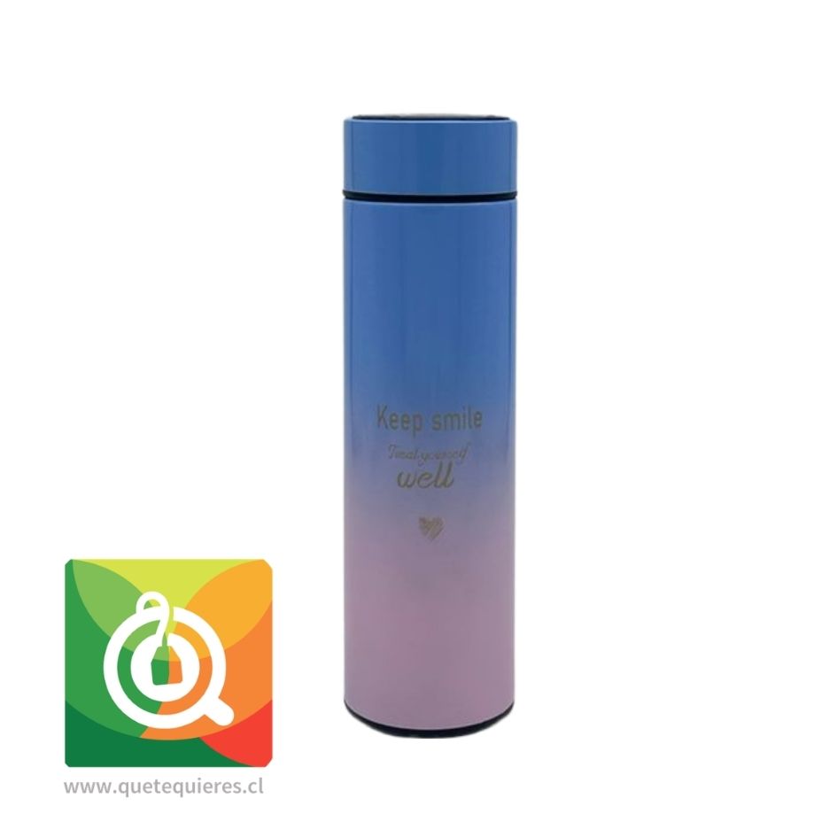 Termo Inteligente LED con Visor de Temperatura Tapa Azul Rey-Rosada 1