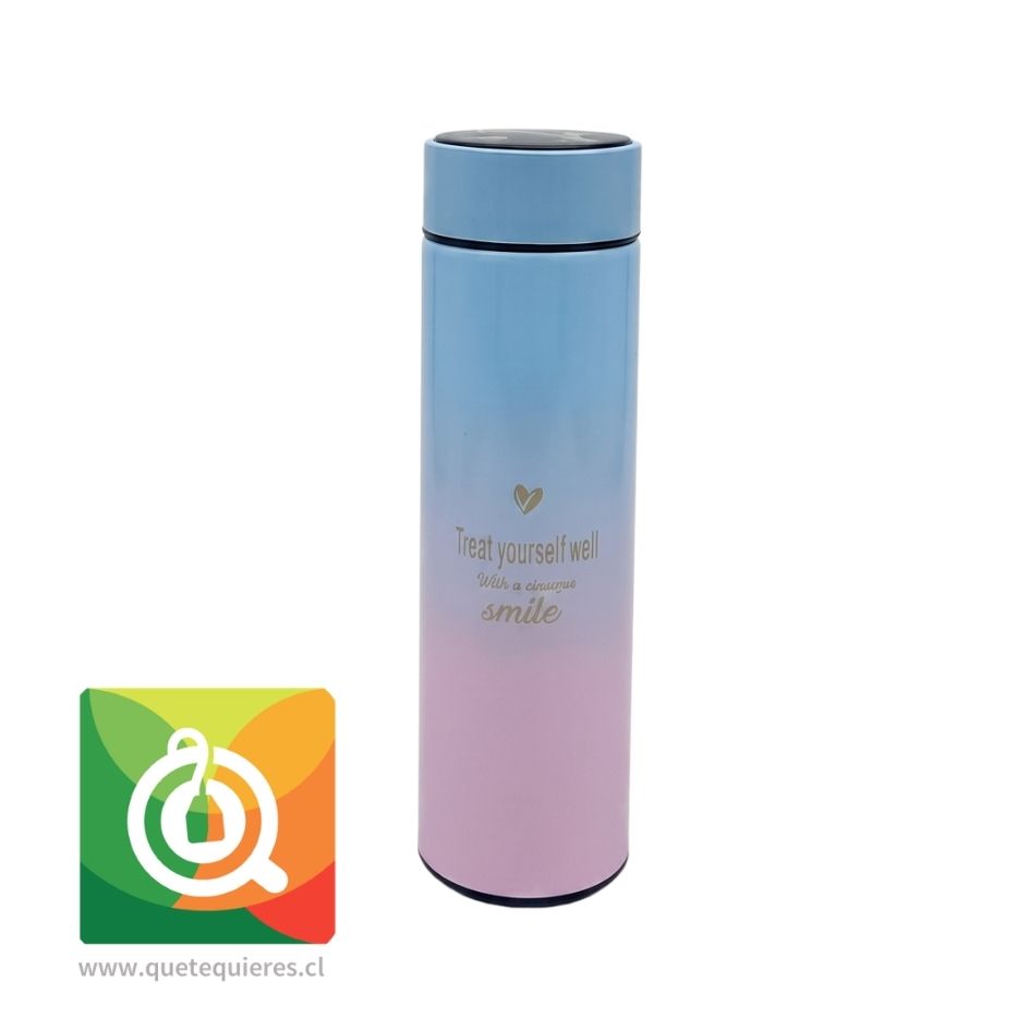 Termo Inteligente LED con Visor de Temperatura Tapa Celeste-Rosado 1