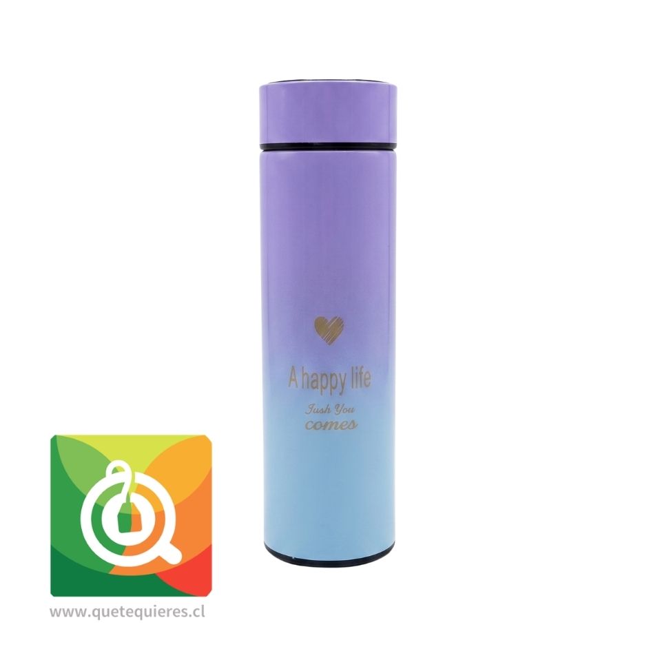 Termo Inteligente LED con Visor de Temperatura Tapa Morado-Azul 1
