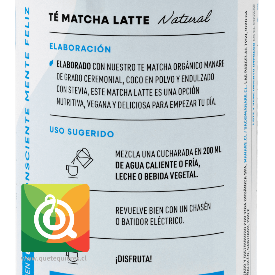 Manare Té Matcha Latte 150 gr 3