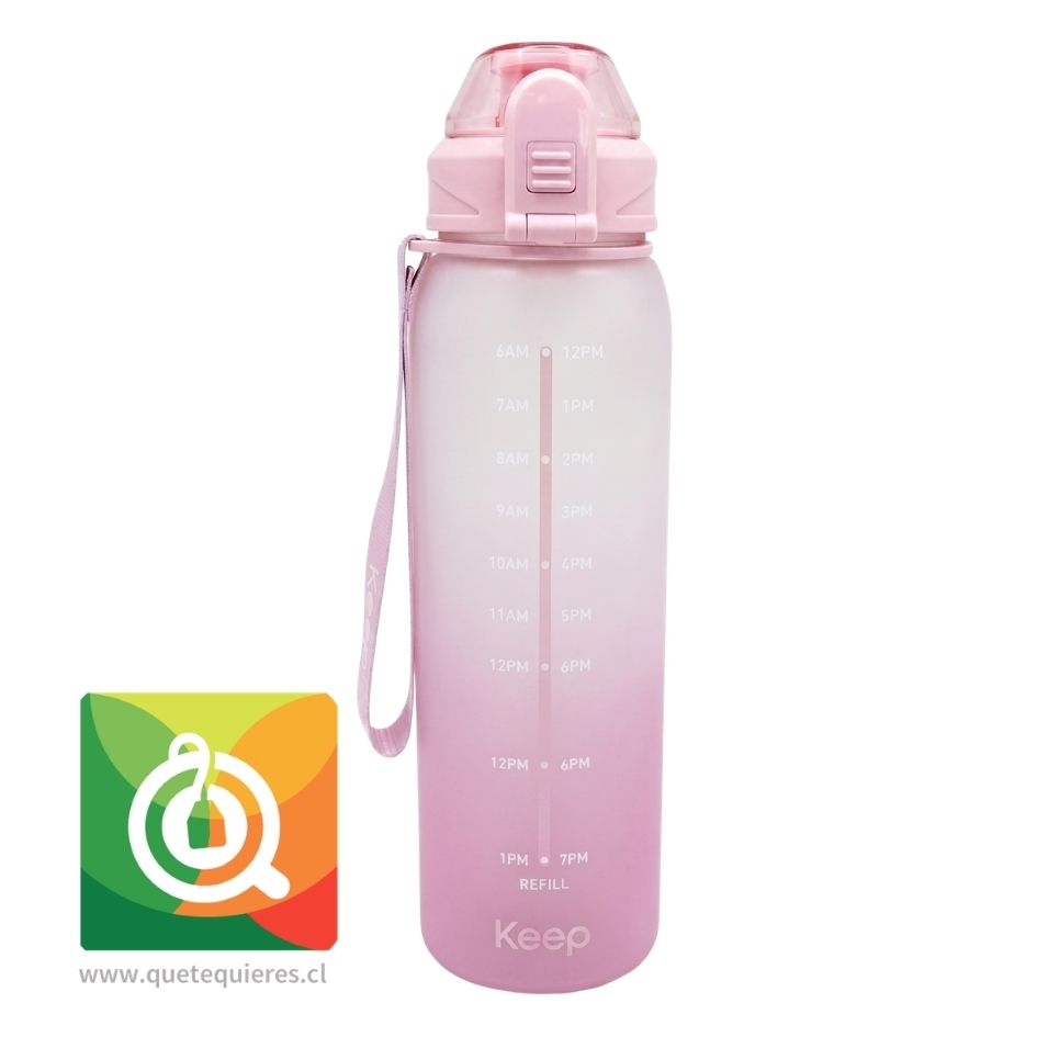 Keep Botella Rubber con Medidas Rosa 1