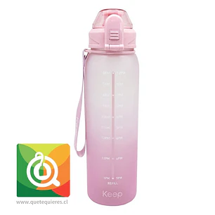 Keep Botella Rubber con Medidas Rosa