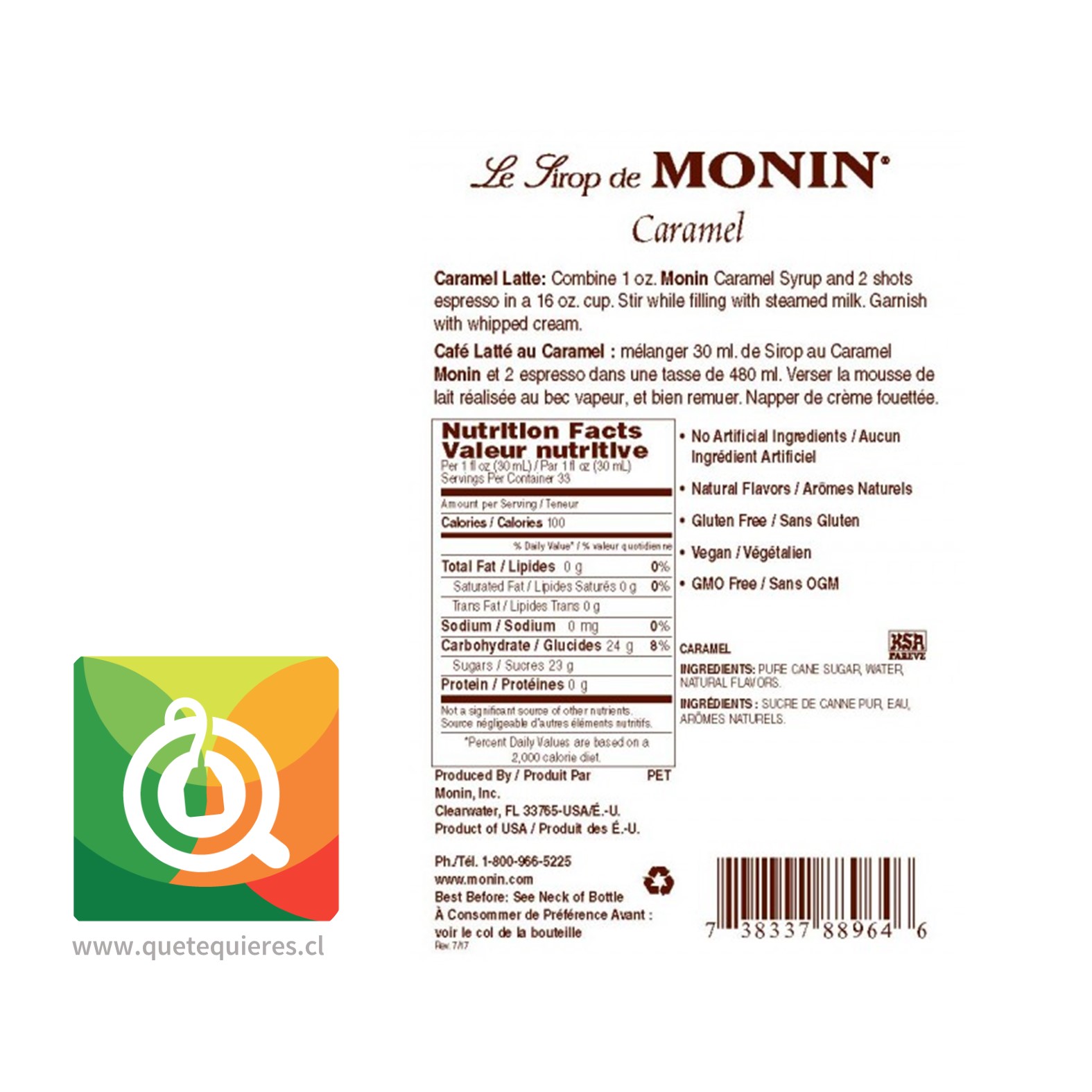 Monin Syrup Caramelo- Image 2