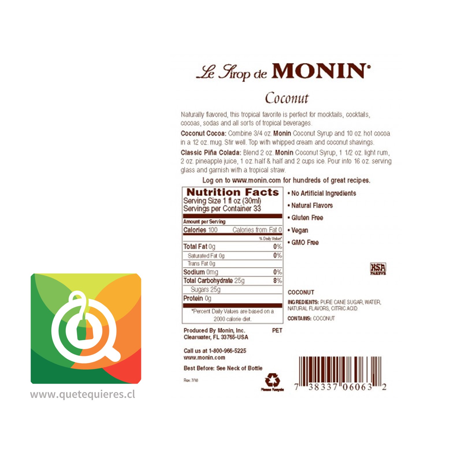 Monin Syrup Coco- Image 2