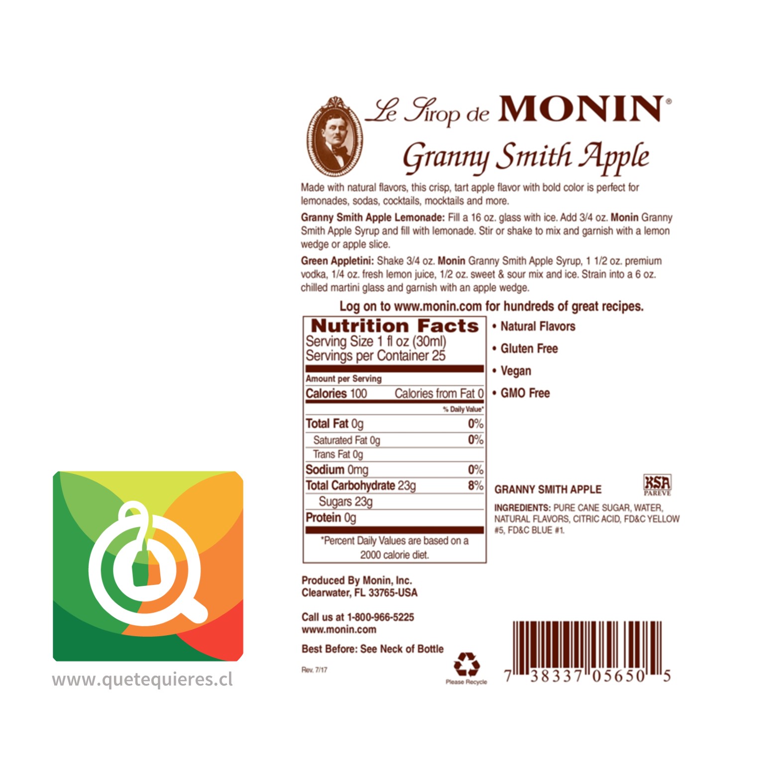 Monin Syrup Manzana Verde- Image 2