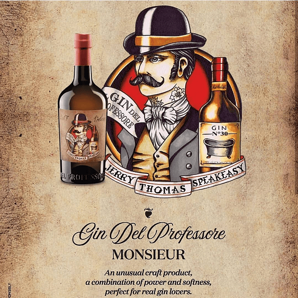 Gin del Professore MONSIEUR vol.43,7% - 70cl 2