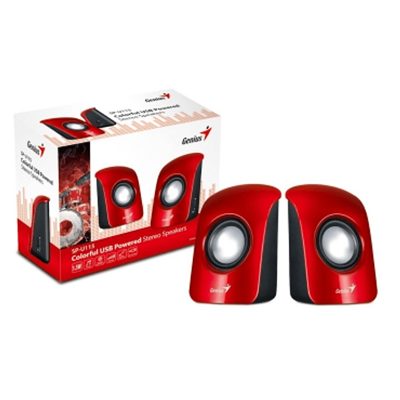 PARLANTES GENIUS SP-U115 USB RED