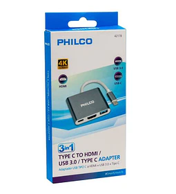 CABLE USB C/HDMI+USB3.0+C X3 PHILCO