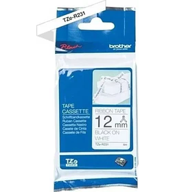 CINTA BROTHER TZE-R231 12MM BK/WH