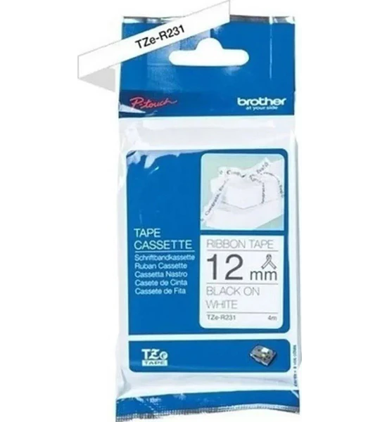 CINTA BROTHER TZE-R231 12MM BK/WH