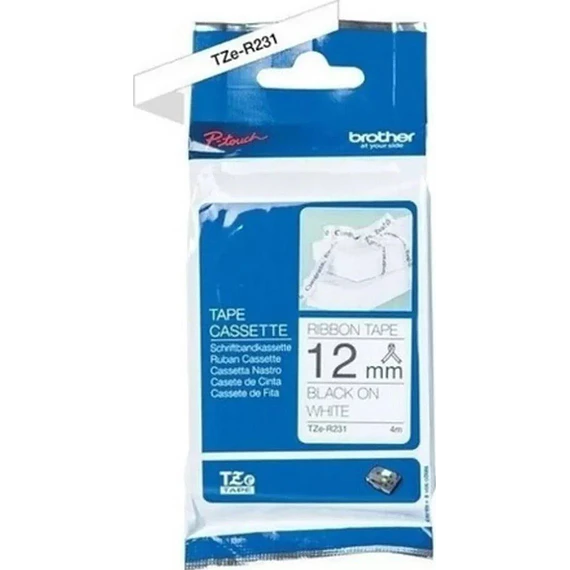 CINTA BROTHER TZE-R231 12MM BK/WH